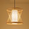 Luminária Pendente Estilo chinês artesanal led de bambu lustre cozinha quarto hotel jardim decoração - 4