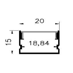 Perfil de Sobrepor para Fita Led 3m 20x15mm Astraled - Dourado - 2
