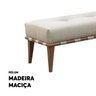 Recamier Quebec Decorativo Madeira Maciça 4 pés Linho Bege - 3