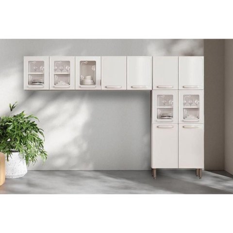 Cozinha Modulada Bertolini Evidence 3 Peças (2aéreos+1paneleiro) Cpt54 Branco-bertolini