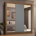 Ver imagem 1 de Guarda-roupa Casal 3 Portas de Correr com Espelhos 4 Gavetas Rustic/cinza Sublime Plus Madesa