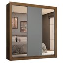 Ver imagem 3 de Guarda-roupa Casal 3 Portas de Correr com Espelhos 4 Gavetas Rustic/cinza Sublime Plus Madesa