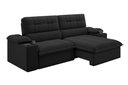 Ver imagem 4 de Sofá Stylus 2,10m Retrátil e Reclinável com Porta Copos e Cooler Suede Preto - Xflex Sofás