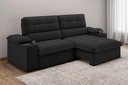 Ver imagem 1 de Sofá Stylus 2,10m Retrátil e Reclinável com Porta Copos e Cooler Suede Preto - Xflex Sofás