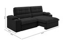 Ver imagem 3 de Sofá Stylus 2,10m Retrátil e Reclinável com Porta Copos e Cooler Suede Preto - Xflex Sofás