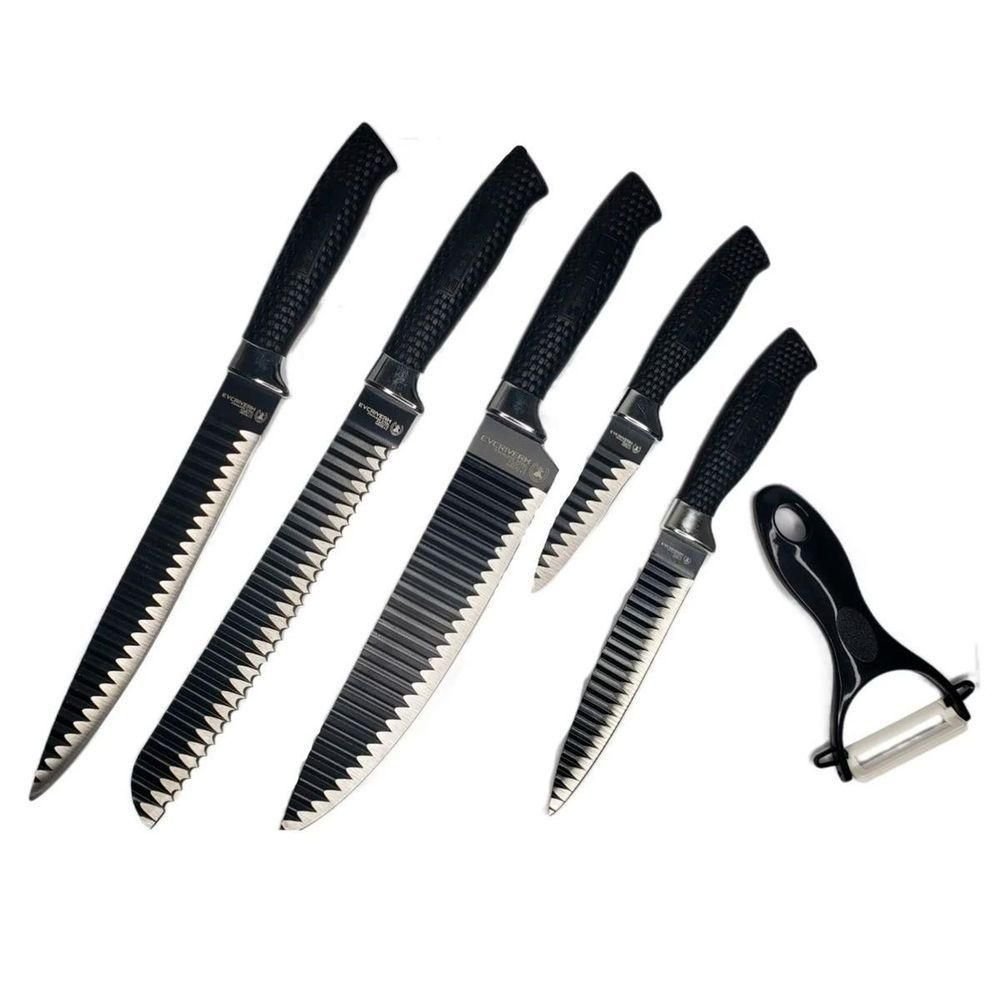 Kit Facas Everrich 6 Peças Aço Inox Ergonômicas - 1