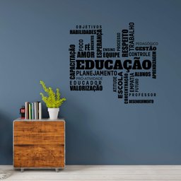 Adesivo de Parede Educação Palavras Motivação Escola Alunos Professores Recepção Kanto Store Adesivo - 4