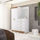 Ver imagem 3 de Cômoda Navarra Branco Camarim com Espelho 2 Portas 6 Prateleiras Internas
