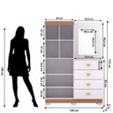 Ver imagem 2 de Cômoda Navarra Branco Camarim com Espelho 2 Portas 6 Prateleiras Internas