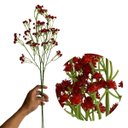 Ver imagem 3 de Kit 5 Galhos Flor Artificial Vermelho 60cm para Buquê e Decoração