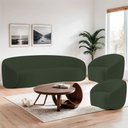 Ver imagem 2 de Kit Sofá 3 Lugares 180cm e 2 Poltronas Orgânica Luxo Recepção Amore Linho Verde - Amarena Móveis