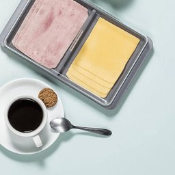 Kit Porta Pão Tampa Fixa Preto e Porta Frios Duplo Empilhável Chumbo Café Manhã - 6