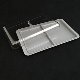 Kit Porta Pão Tampa Fixa Preto e Porta Frios Duplo Empilhável Chumbo Café Manhã - 7