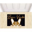 Ver imagem 1 de Tapete Capacho Vinil Bem Vindo Bulldog Pets para Decoração.:preto