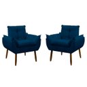 Ver imagem 1 de Kit 2 Poltrona Decorativa Sala Estar Escritório Quarto Prime: Azul Marinho