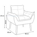 Ver imagem 7 de Kit 2 Poltrona Decorativa Sala Estar Escritório Quarto Prime: Azul Marinho