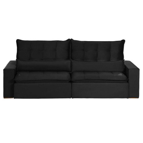 Sofá Modular 5 Lugares 2.50M Retrátil E Reclinável Preto