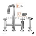 Ver imagem 3 de Torneira Para Cozinha Gourmet Misturador Extensível Duplo Comando Aço Inox 304 Jutaí Pingoo.casa