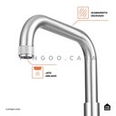 Ver imagem 4 de Torneira Para Cozinha Gourmet Misturador Extensível Duplo Comando Aço Inox 304 Jutaí Pingoo.casa