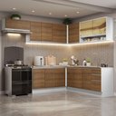 Ver imagem 1 de Armário de Cozinha Completa de Canto 469cm Branco/Rustic Glamy Madesa 01