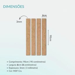 34 Ripado Shiplap Mdf Cru com Suporte para Led (cobre 2,40 Metros) - 2