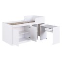 Ver imagem 4 de Cama de Solteiro Alta com Escrivaninha e 2 Portas para Colchão 188x78cm Multimóveis Cr40149 Branco