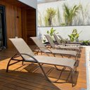 Ver imagem 3 de Kit 2 Cadeiras Espreguiçadeiras Piscina Jardim Aluminio Tela