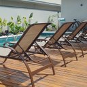 Ver imagem 4 de Kit 2 Cadeiras Espreguiçadeiras Piscina Jardim Aluminio Tela