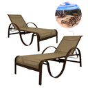 Ver imagem 1 de Kit 2 Cadeiras Espreguiçadeiras Piscina Jardim Aluminio Tela