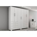 Ver imagem 4 de Guarda Roupa Solteiro 6 Portas e 6 Gavetas C-pés Encant Branco - Novo Horizonte