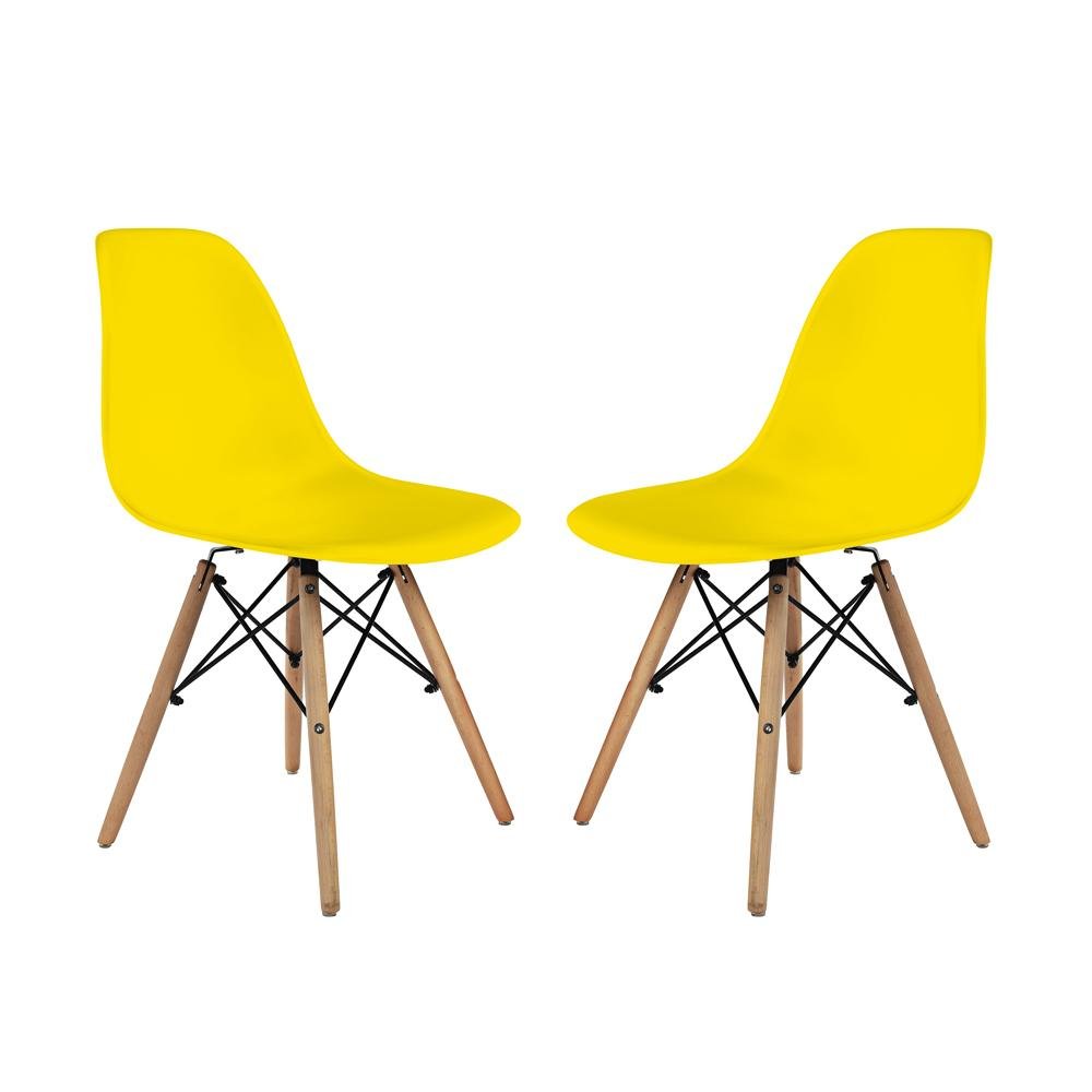 Conjunto 2 Cadeiras Eames Prizi River - Amarela