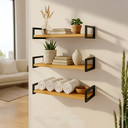 Ver imagem 2 de 3 Prateleiras Suspensas Mdf 30x60cm Estilo Industrial