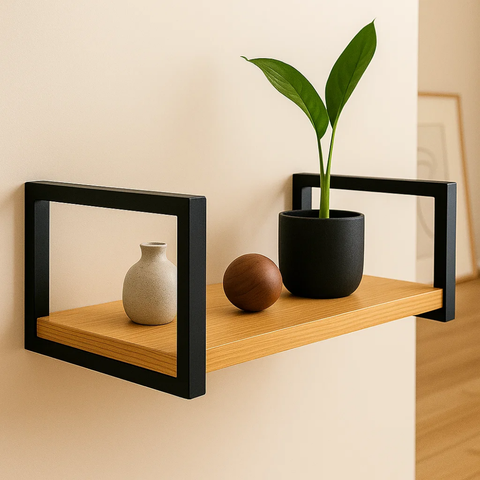 3 Prateleiras Suspensas Mdf 30x60cm Estilo Industrial