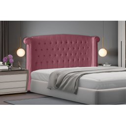 Cabeceira de Cama Box Toquio King 195 Cm Suede Rosa Bebê Ec Móveis - 2