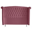 Ver imagem 1 de Cabeceira de Cama Box Toquio King 195 Cm Suede Rosa Bebê Ec Móveis
