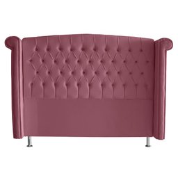 Cabeceira de Cama Box Toquio King 195 Cm Suede Rosa Bebê Ec Móveis - 1