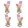 Kit 04 Banquetas Luma Base de Ferro Sued Rosa Bebê - D'classe Decor - 1