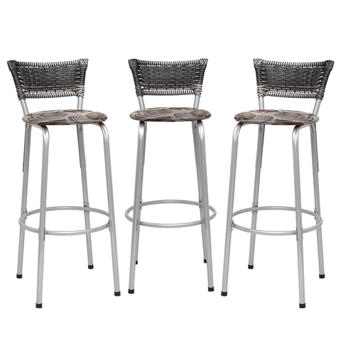 Kit 3 Banquetas Alta Vime Junco Degradê Sacada Àrea Gourmet Balcão Ilha Bancada bar piscina Cozinha