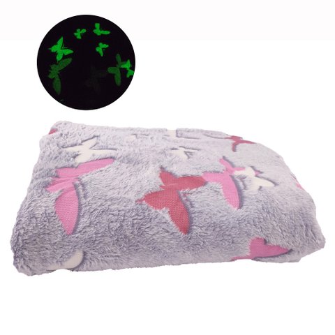 Cobertor Manta Mantinha Brilha No Escuro Infantil Aveludado Extra Macio