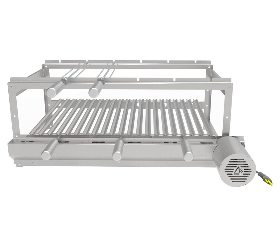 Painel Grill Giratório Tradicional 6 Espetos + 3 Grelhas Argentinas - Direito - 1
