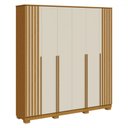 Ver imagem 2 de Guarda-roupa Casal Jamile 6 Portas 4 Gavetas 100% Mdf Cinamomo/off White - Acp Móveis