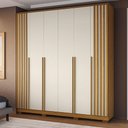 Ver imagem 1 de Guarda-roupa Casal Jamile 6 Portas 4 Gavetas 100% Mdf Cinamomo/off White - Acp Móveis