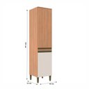 Ver imagem 5 de Paneleiro para Cozinha 2 Portas Cecília 203cm Marrom/Freijó/Off White