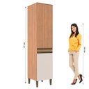 Ver imagem 6 de Paneleiro para Cozinha 2 Portas Cecília 203cm Marrom/Freijó/Off White