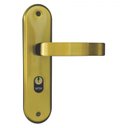 Ver imagem 6 de Kit com 2 Fechaduras Banheiro e Externa Espelho Aço 40mm Torino MGM Amarelo/Dourado