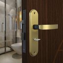 Ver imagem 1 de Kit com 2 Fechaduras Banheiro e Externa Espelho Aço 40mm Torino MGM Amarelo/Dourado