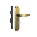 Ver imagem 3 de Kit com 2 Fechaduras Banheiro e Externa Espelho Aço 40mm Torino MGM Amarelo/Dourado