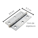 Ver imagem 3 de Dobradiça para Porta Pado 3.1/2" sem Rolamento 3521 Embutir 30kg com 3 Unidades