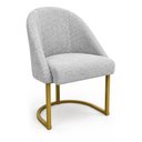 Ver imagem 3 de Kit 08 Cadeiras Poltrona de Jantar Lua Boucle Cinza Base Ferro Dourado Dal Poz Estofados