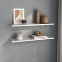 Ver imagem 1 de Kit 2 Prateleiras 60cm com Suporte Organização Livros Decoração Elan Branco